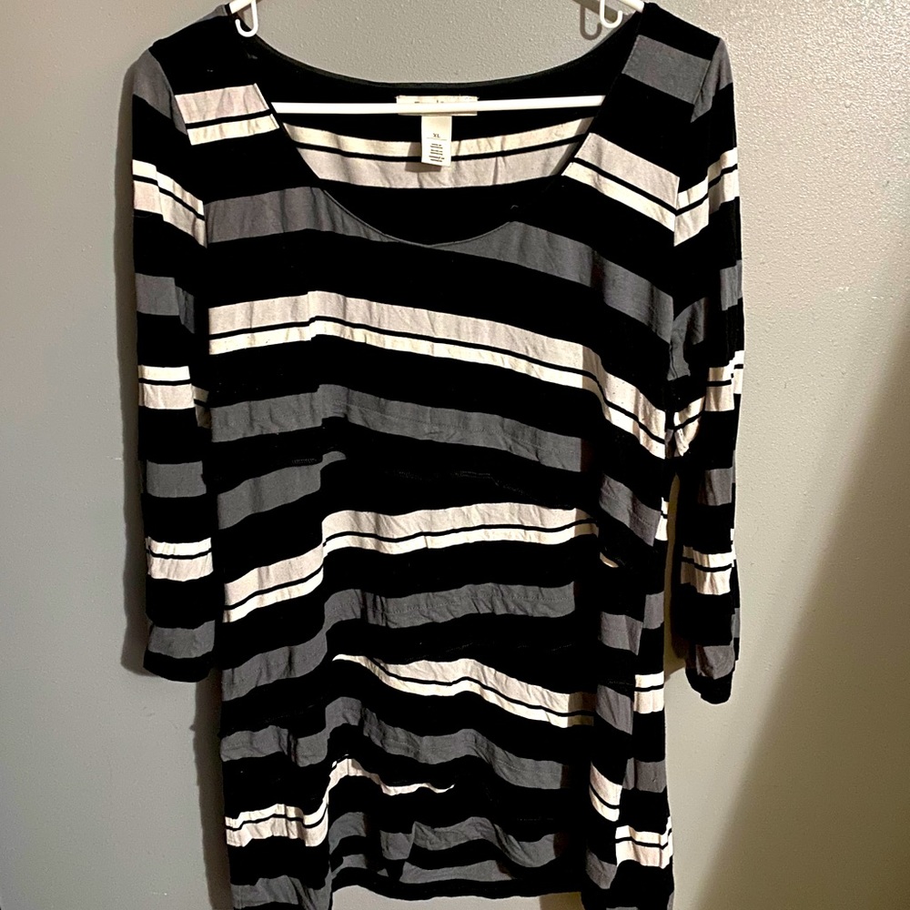 Black and white striped tunic